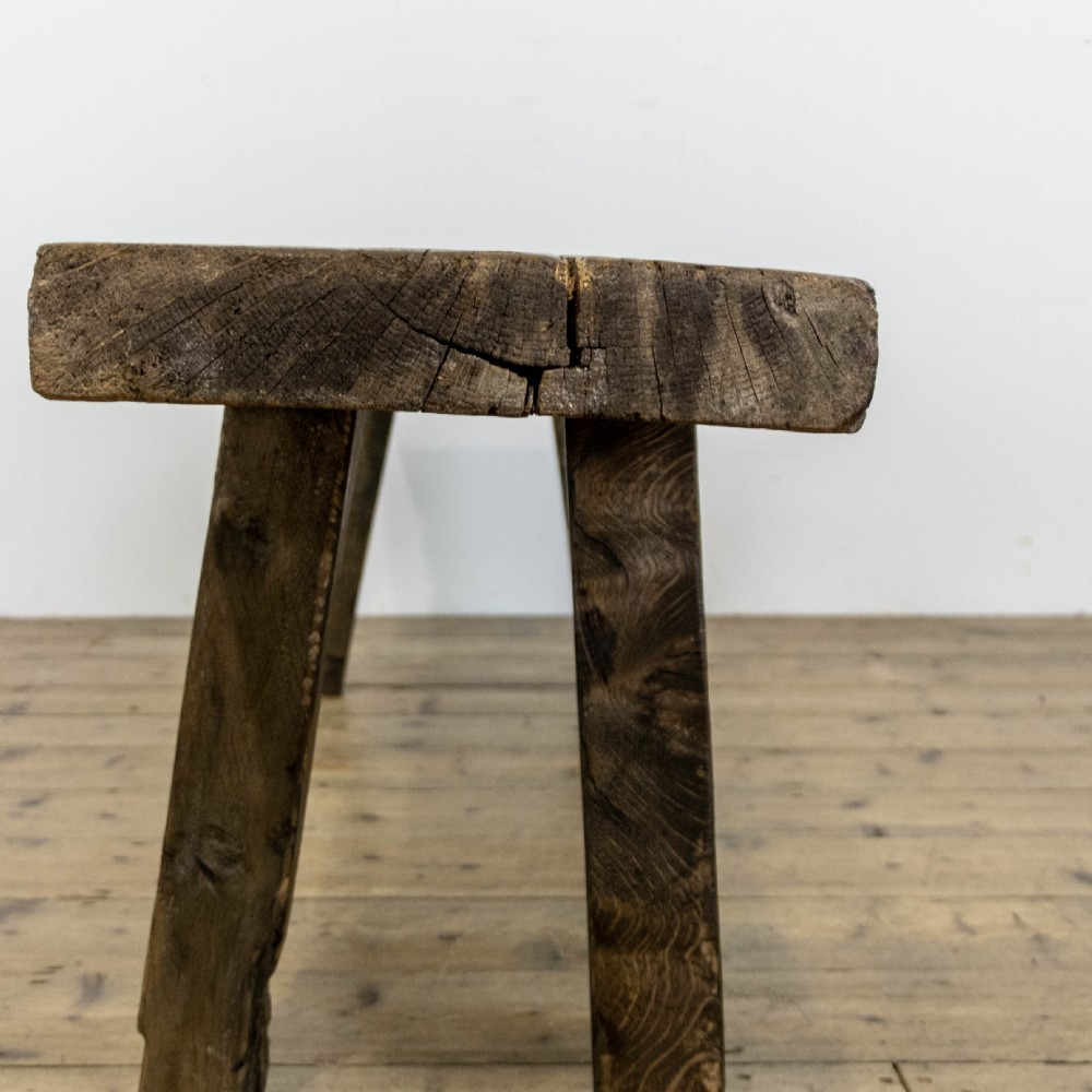 Rustic Antique Oak Pig Bench View VI