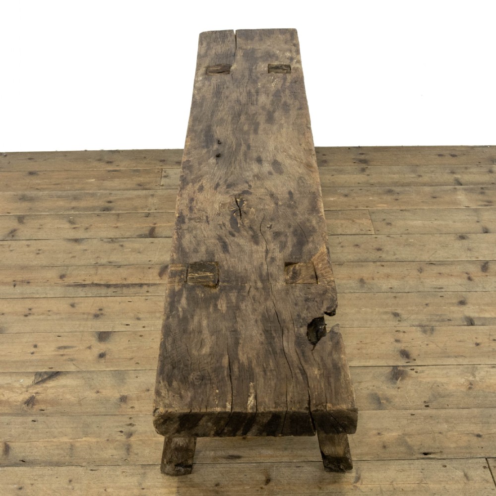 Rustic Antique Oak Pig Bench View IX