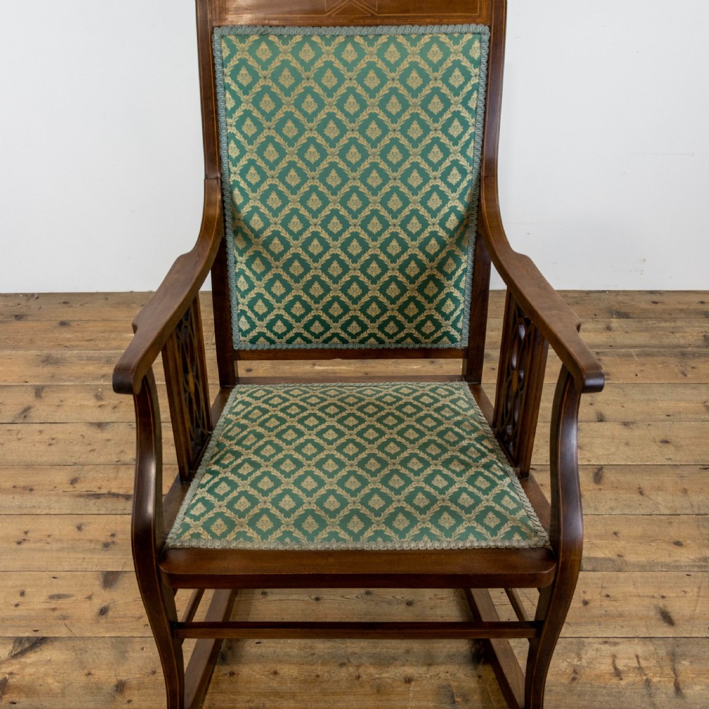 Antique Edwardian Mahogany Rocking Chair View III