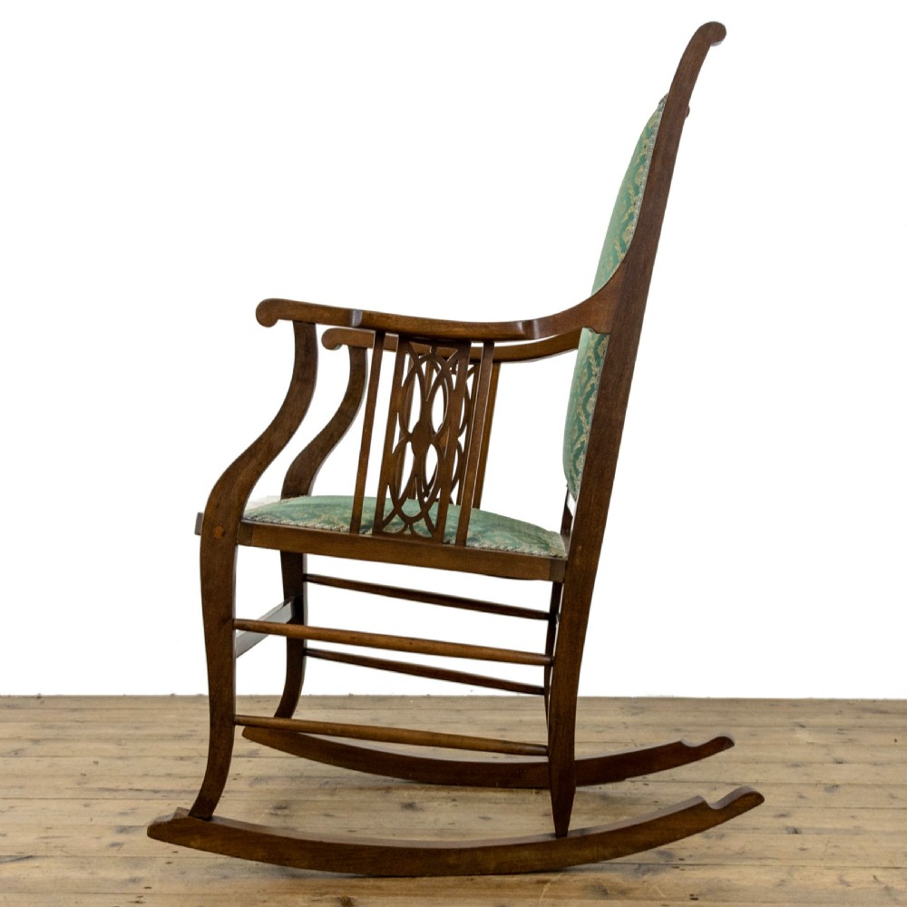 Antique Edwardian Mahogany Rocking Chair View IV