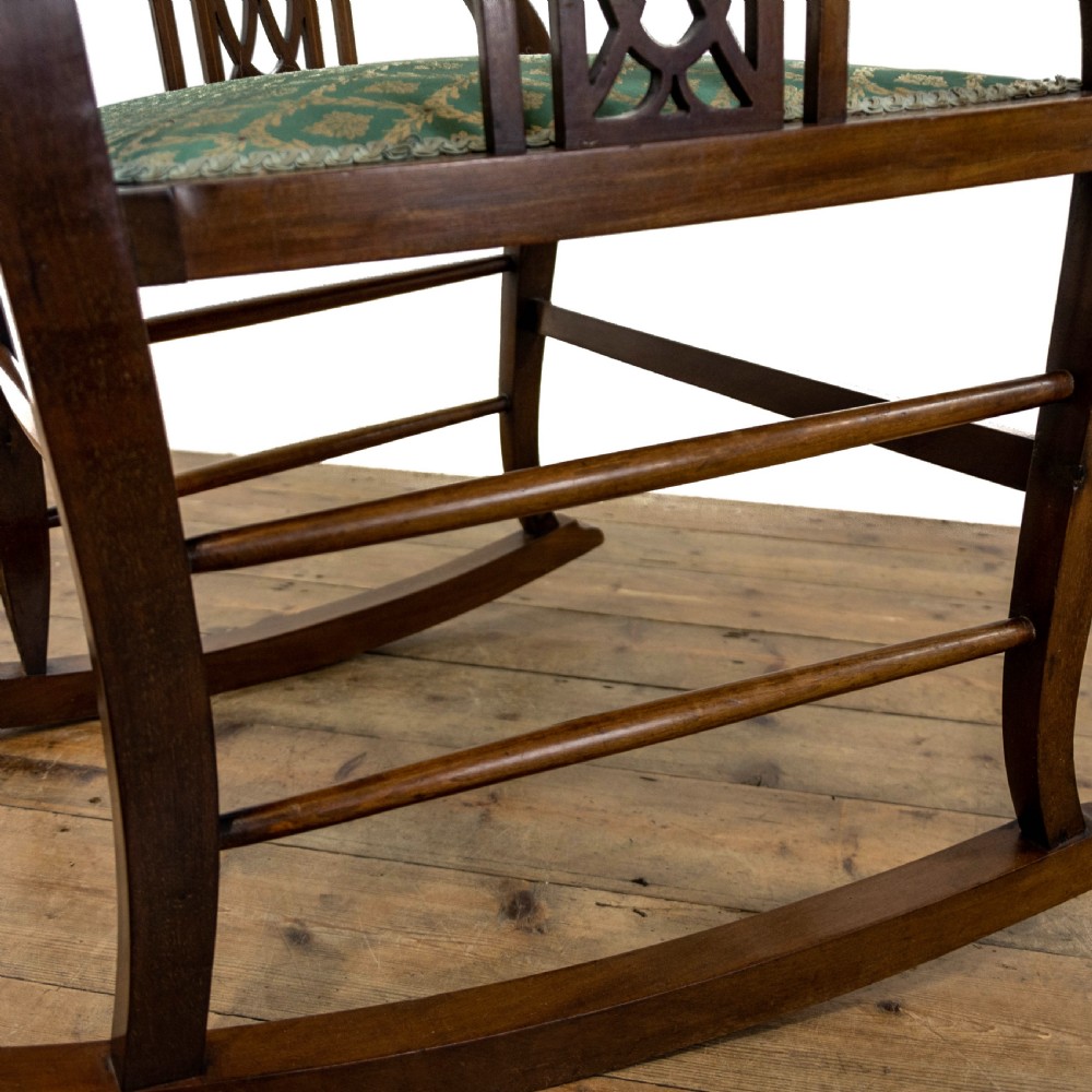 Antique Edwardian Mahogany Rocking Chair View VIII