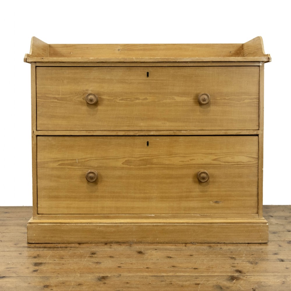 Antique Pine Chest of Drawers with Gallery