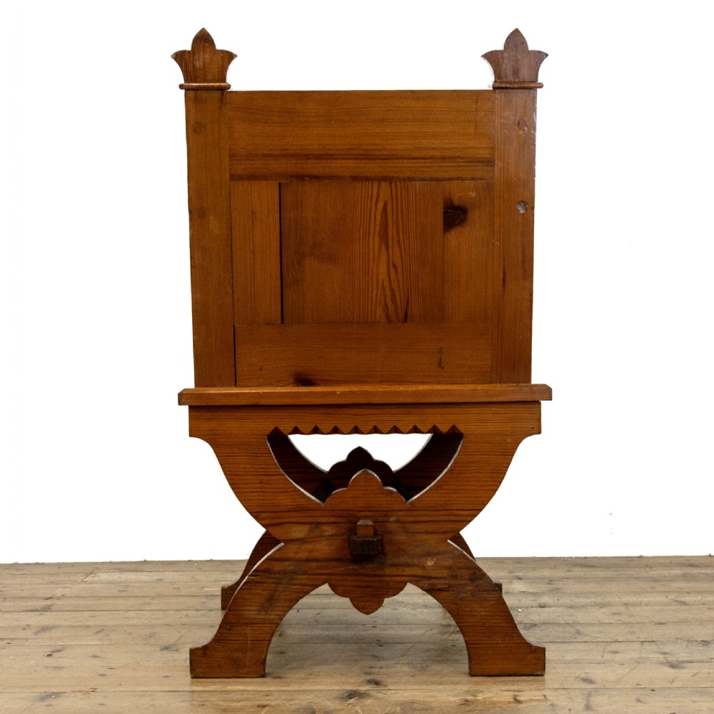 Pair of Antique Pitch Pine Church Chairs View VII