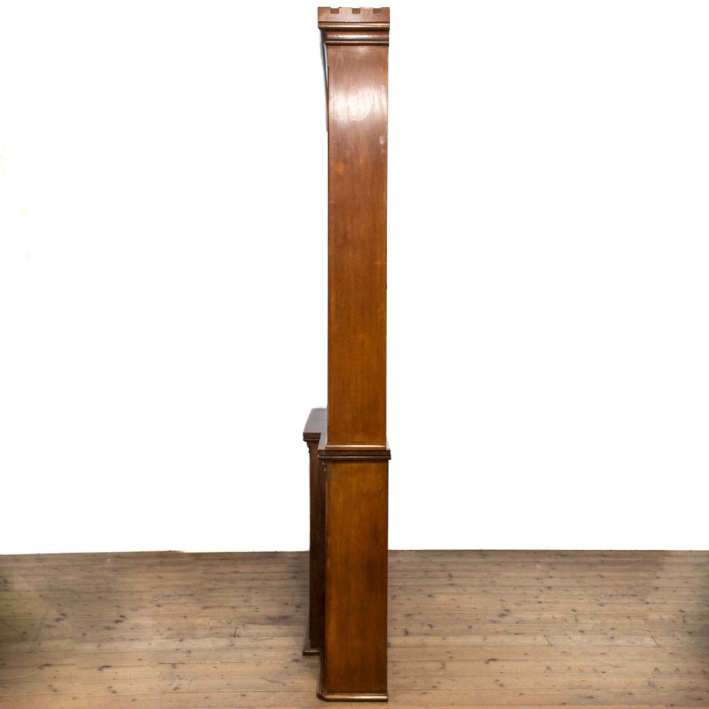 Antique Oak Breakfront Two Stage Bookcase View V
