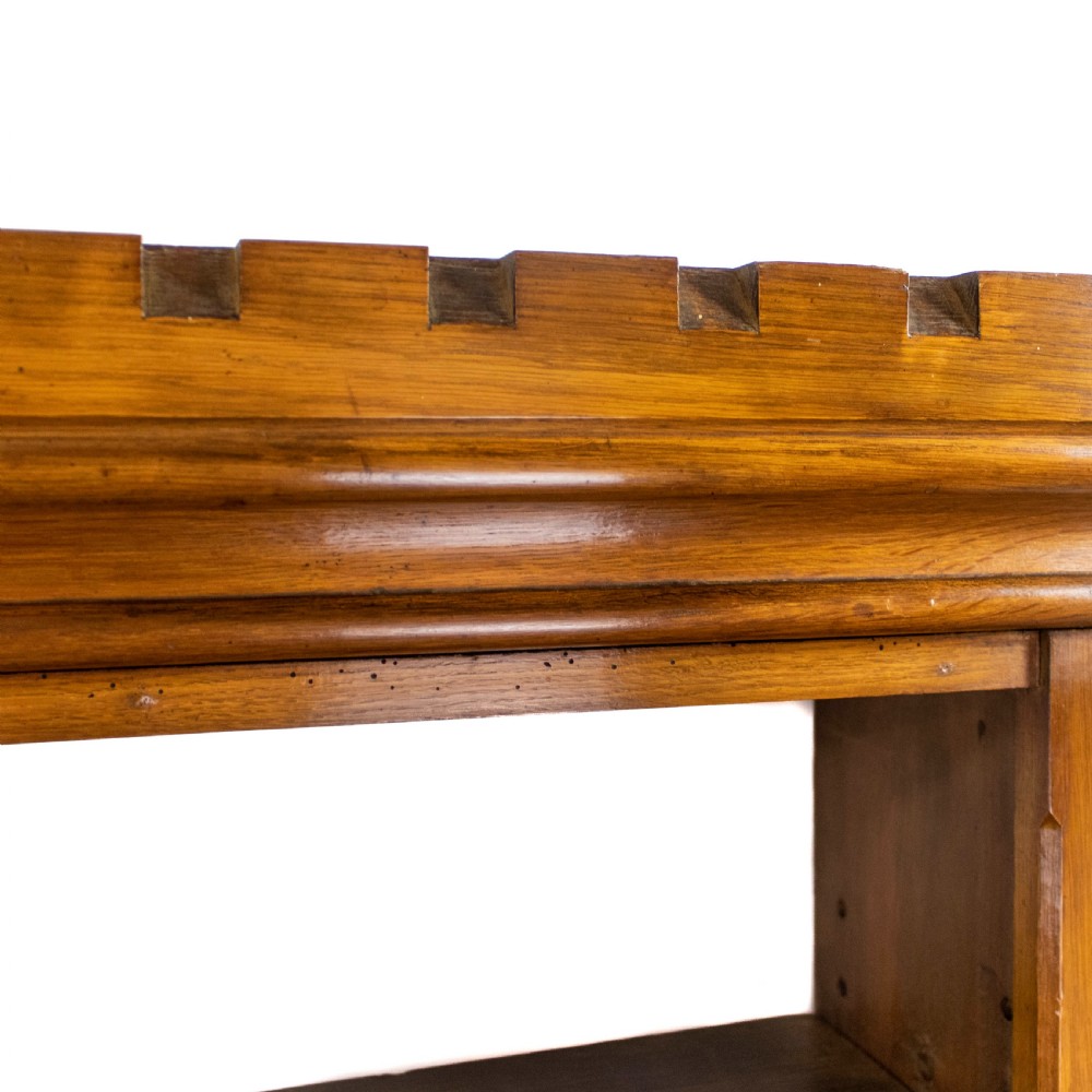 Antique Oak Breakfront Two Stage Bookcase View VIII