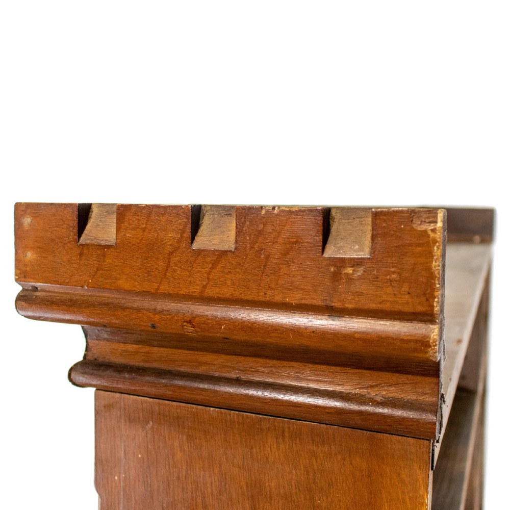 Antique Oak Breakfront Two Stage Bookcase View IX