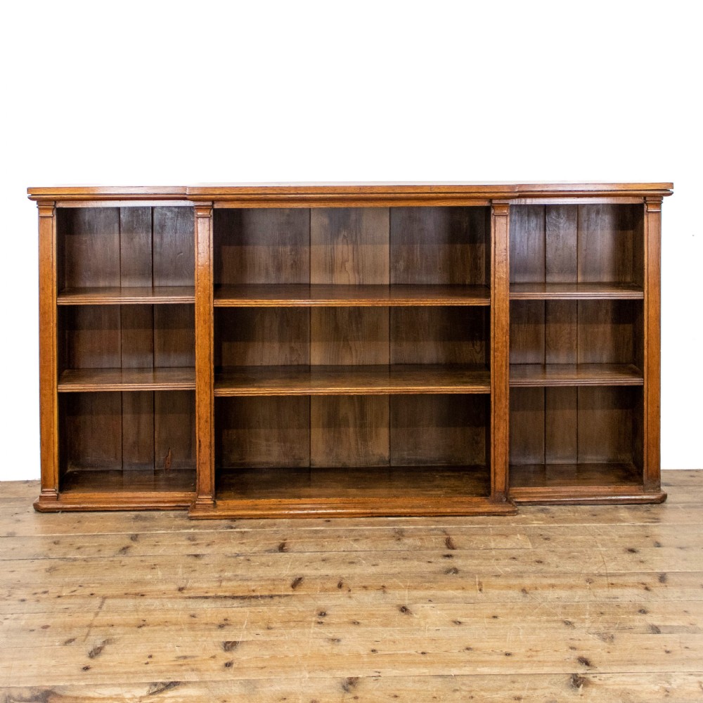 Antique Oak Breakfront Bookcase