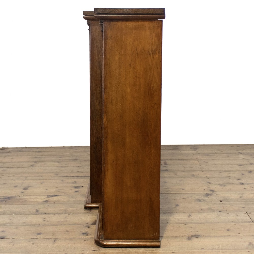 Antique Oak Breakfront Bookcase View V