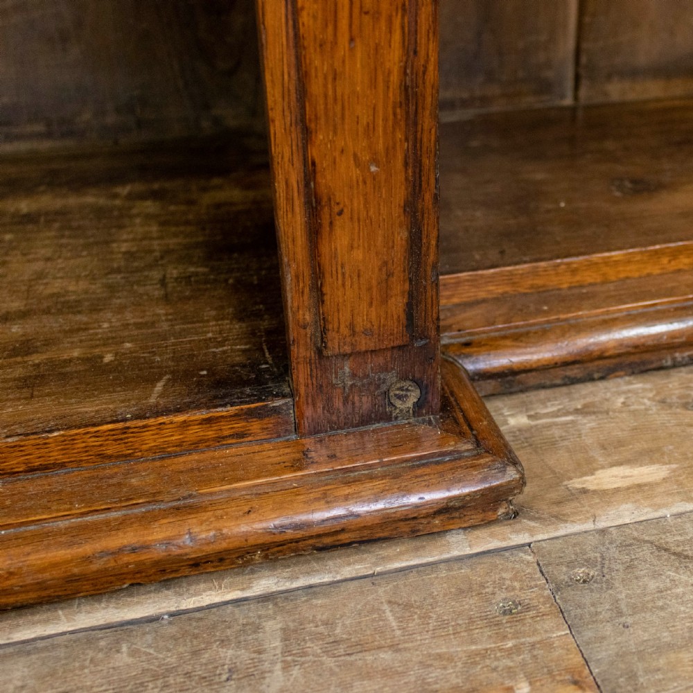Antique Oak Breakfront Bookcase View VI