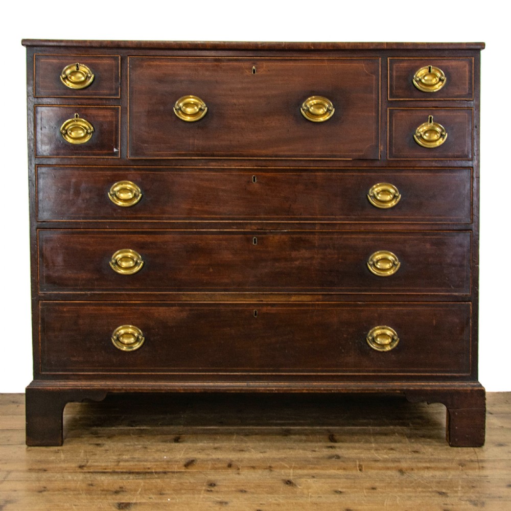 Antique Inlaid Mahogany Secretaire Chest 