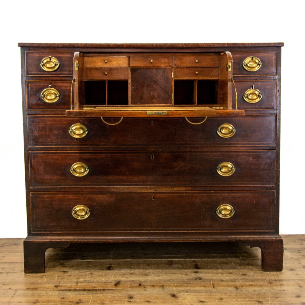 Antique Inlaid Mahogany Secretaire Chest  View II
