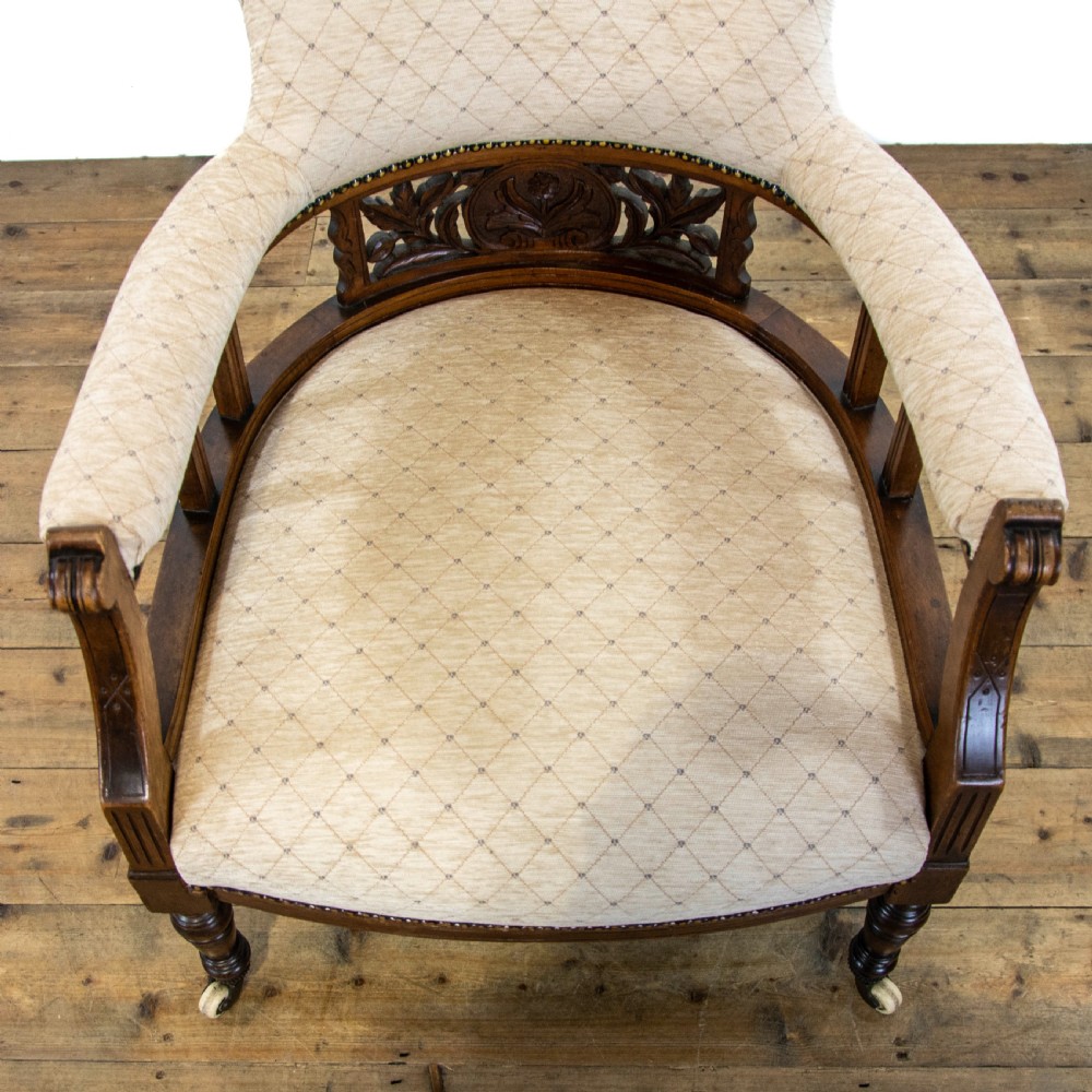 Pair of Victorian Carved and Upholstered Tub Chairs View IV