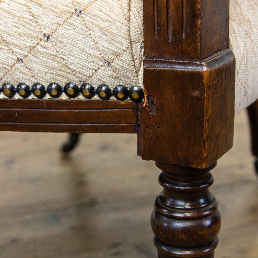 Pair of Victorian Carved and Upholstered Tub Chairs View X