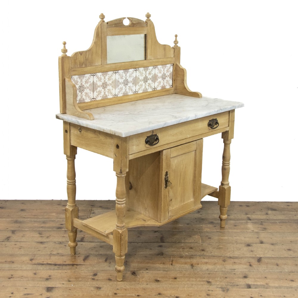 Antique Pine Washstand with Marble Top