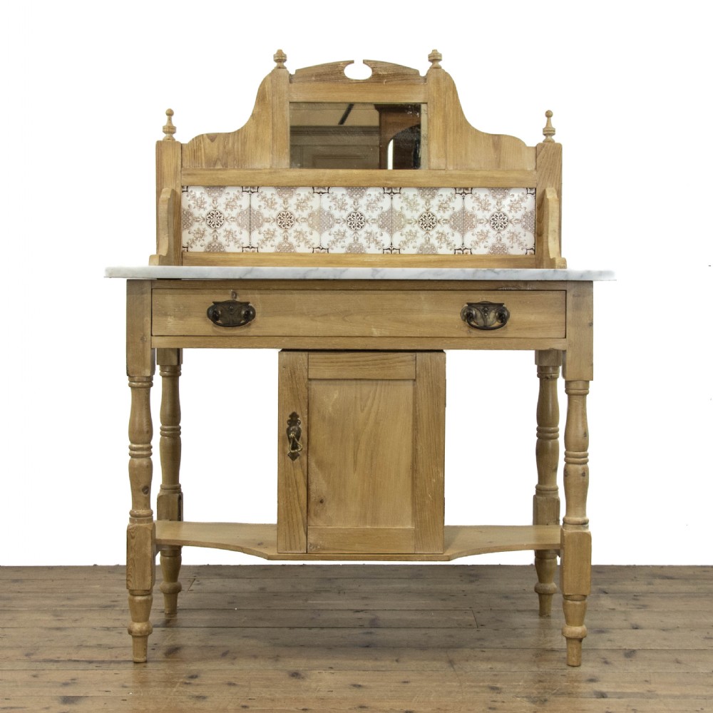 Antique Pine Washstand with Marble Top View II