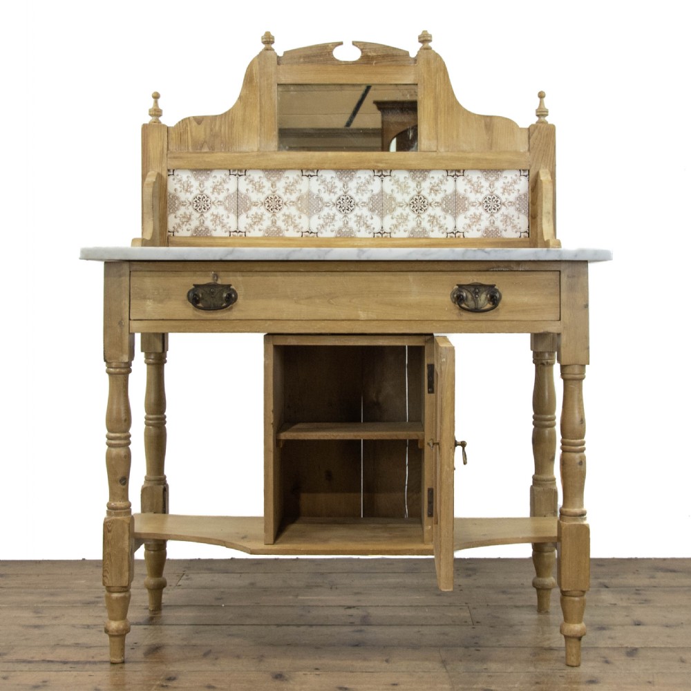 Antique Pine Washstand with Marble Top View IV