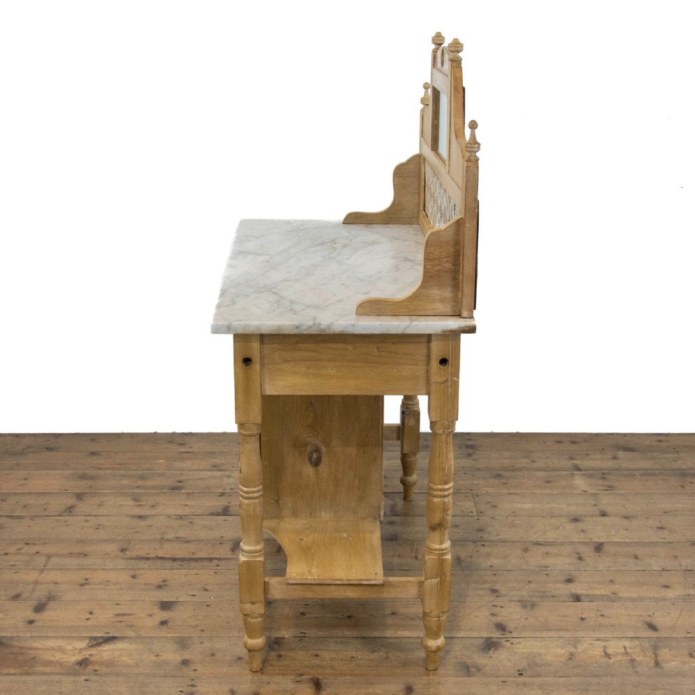 Antique Pine Washstand with Marble Top View VI