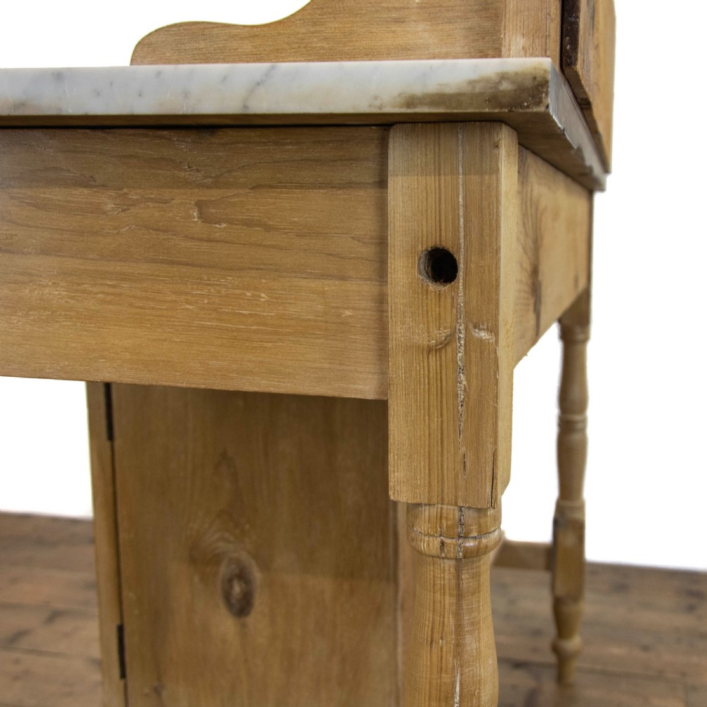 Antique Pine Washstand with Marble Top View VII
