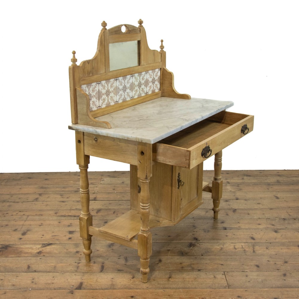 Antique Pine Washstand with Marble Top View X