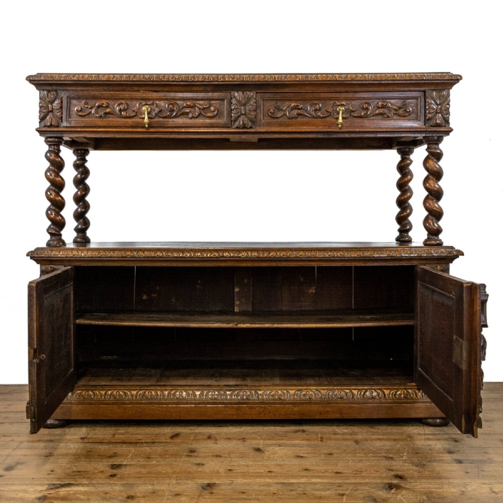 Antique Carved Oak Buffet View IV