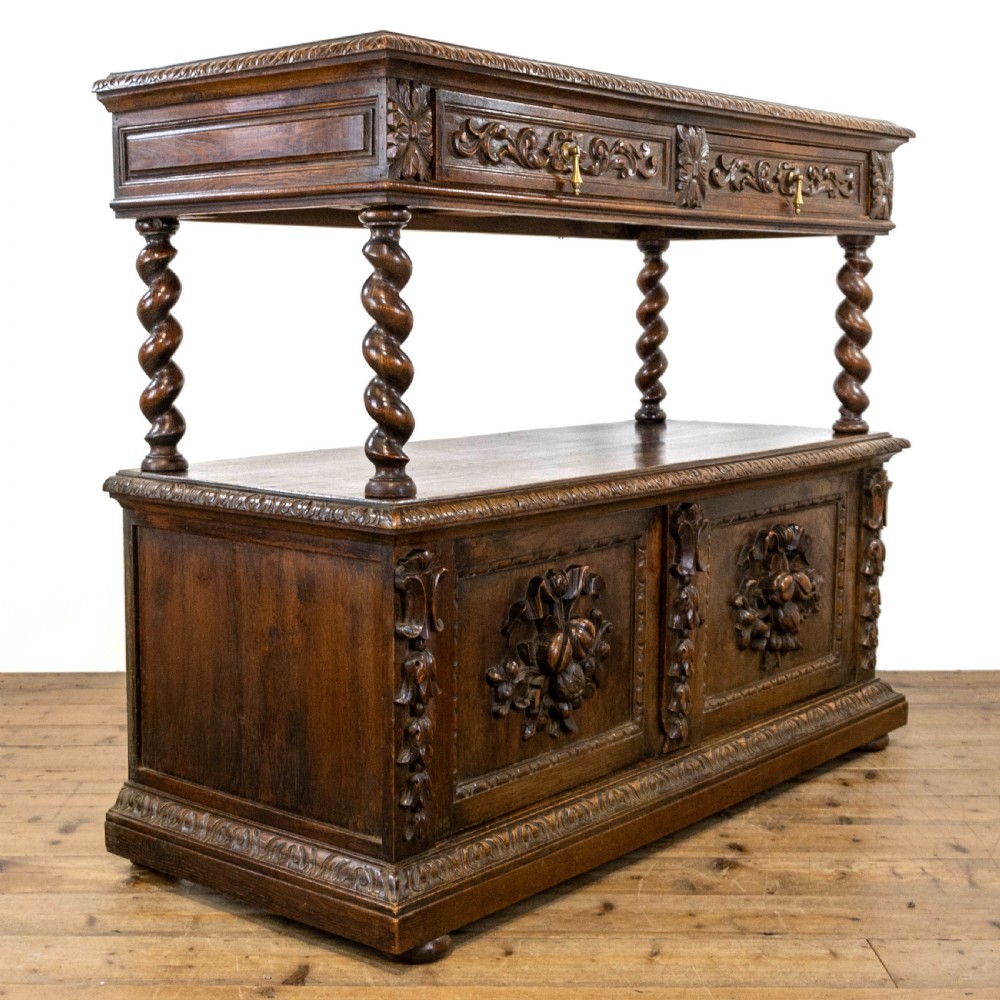 Antique Carved Oak Buffet View VI