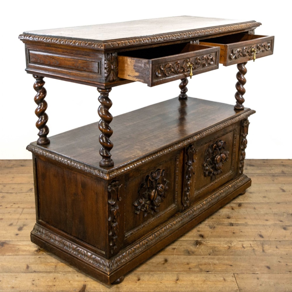 Antique Carved Oak Buffet View VII