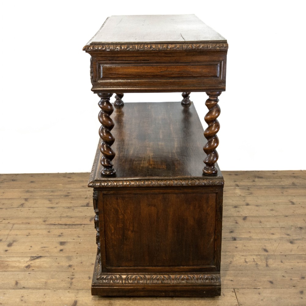 Antique Carved Oak Buffet View XIII