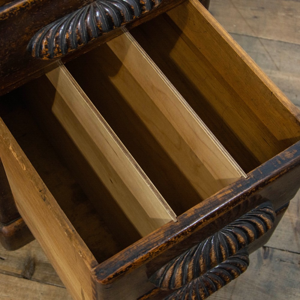 Large Antique Oak Pedestal Desk View VII