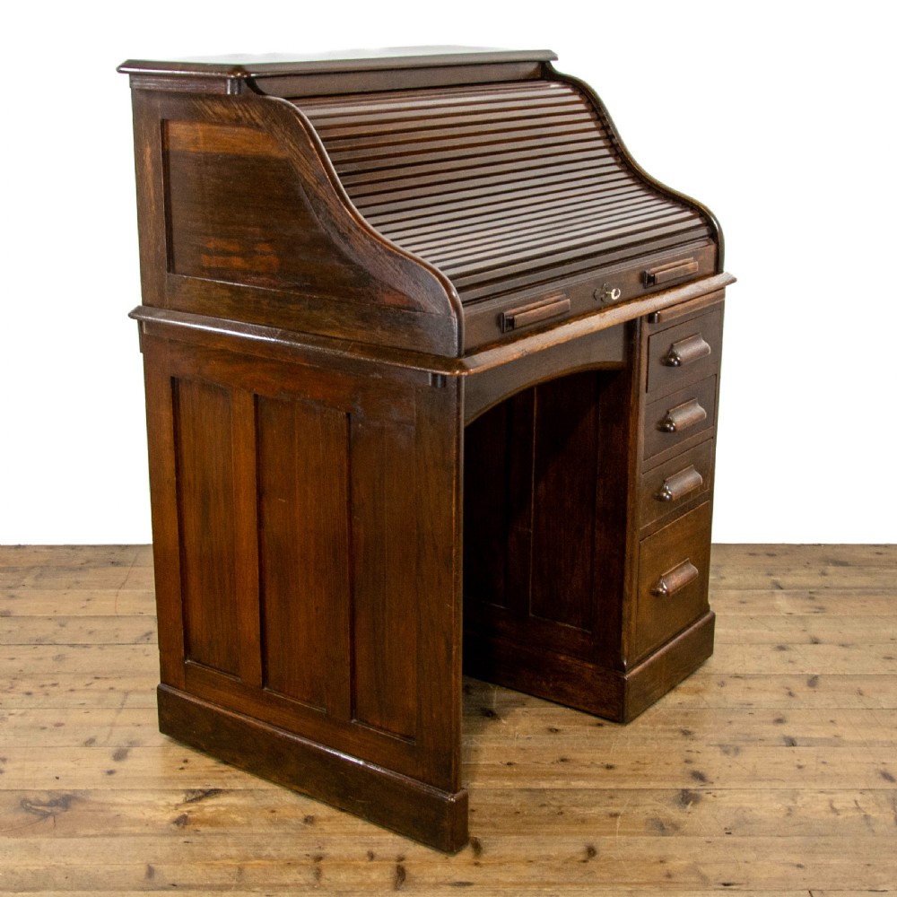 Antique Oak Roll Top Desk View II
