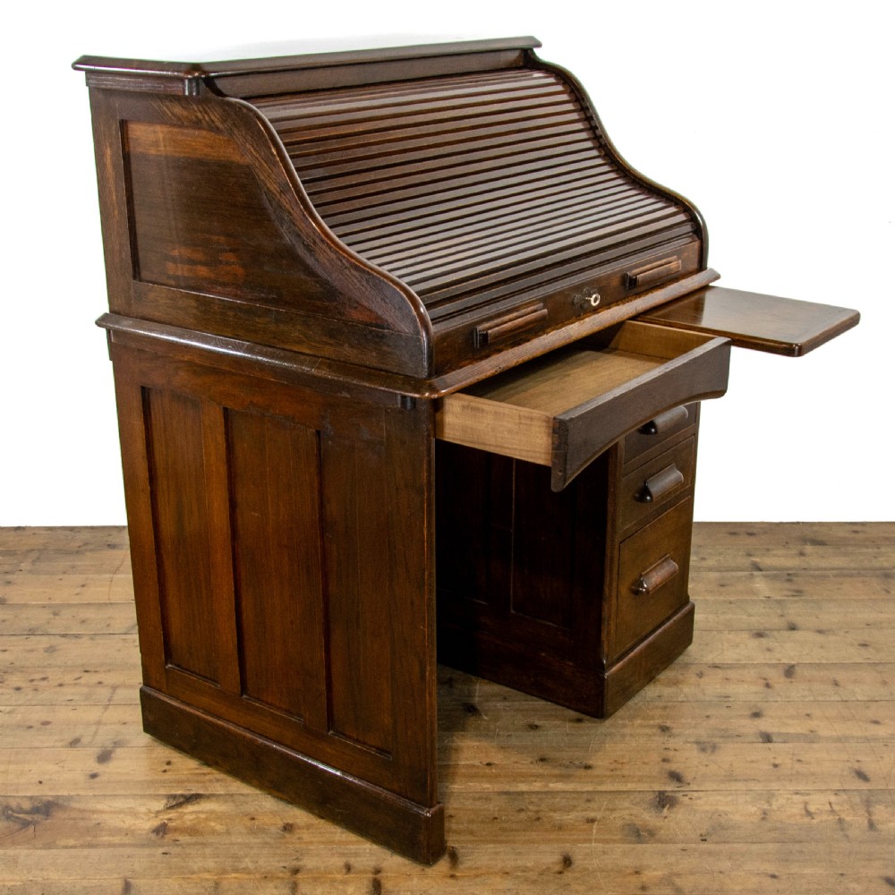 Antique Oak Roll Top Desk View III