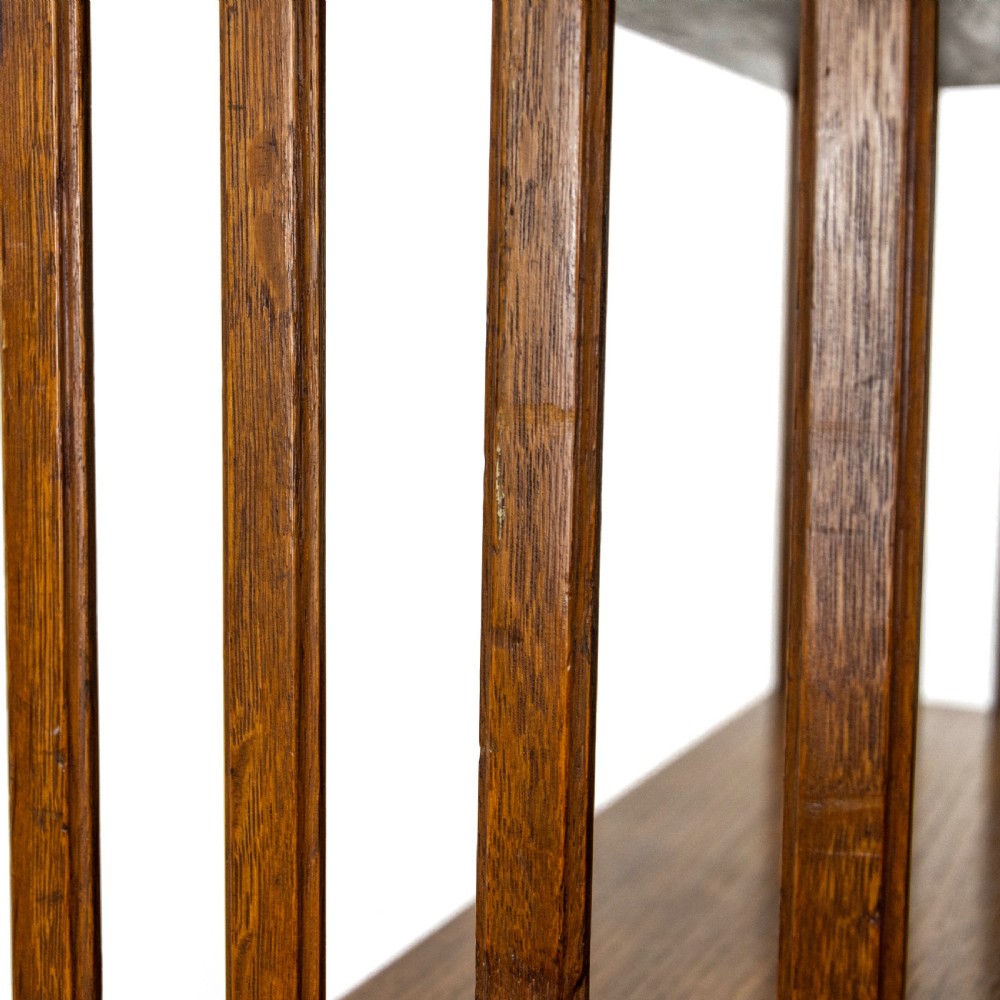 Edwardian Antique Oak Revolving Bookcase View IX