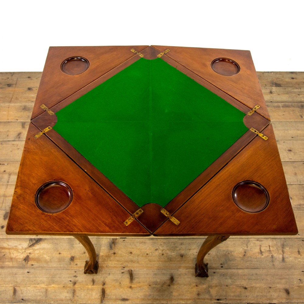 Edwardian Antique Mahogany Envelope Card Table View VII
