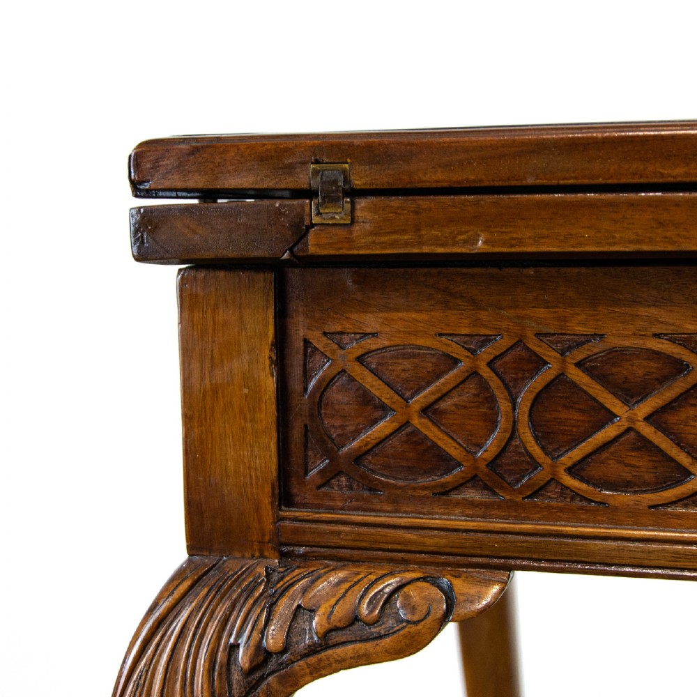 Edwardian Antique Mahogany Envelope Card Table View IX