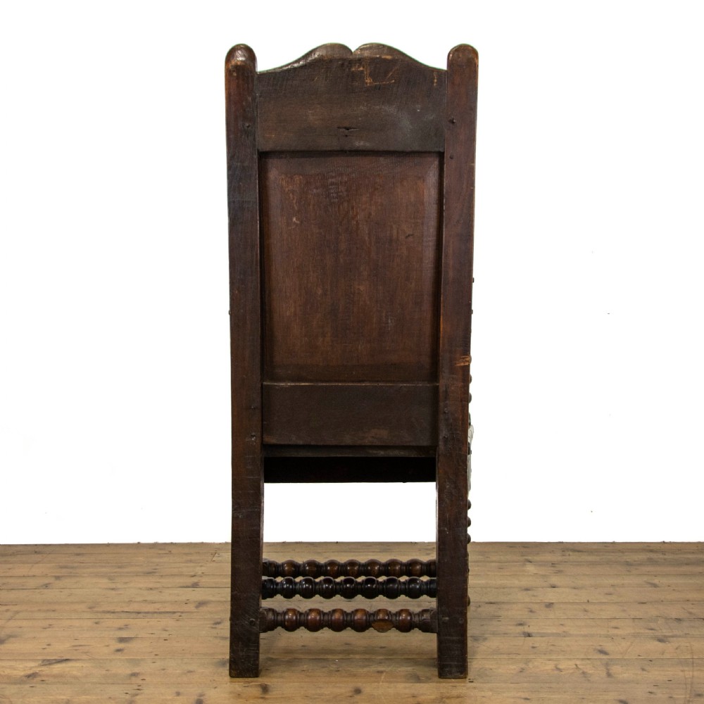 Large Antique Carved Oak Throne Armchair View VII