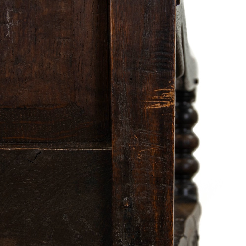 Large Antique Carved Oak Throne Armchair View VIII