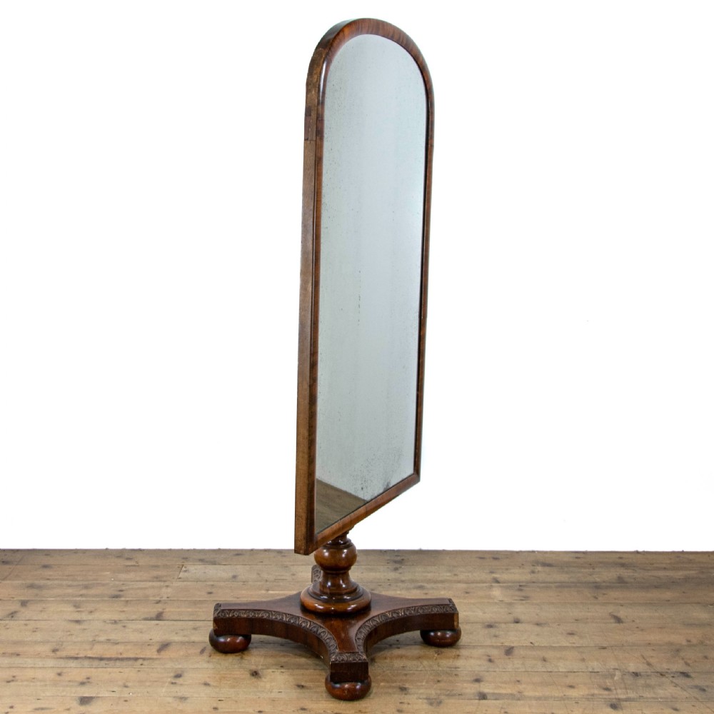 Edwardian Antique Mahogany Cheval Mirror View III