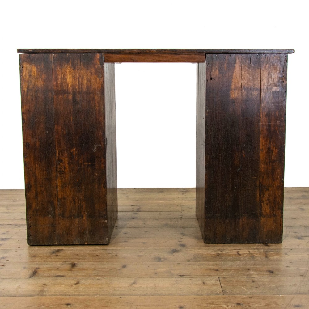 Antique Oak Pedestal Desk View IX