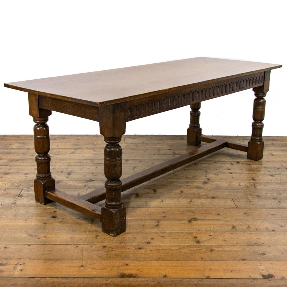 Antique Oak Refectory Dining Table View VI