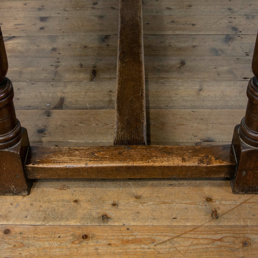 Oak Dining Table with Set of Eight Leather Dining Chairs View V