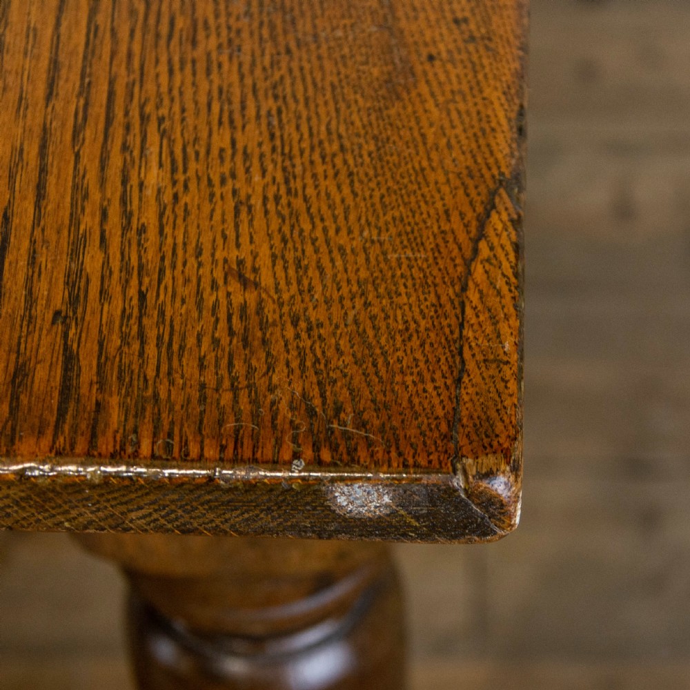 Oak Dining Table with Set of Eight Leather Dining Chairs View VIII