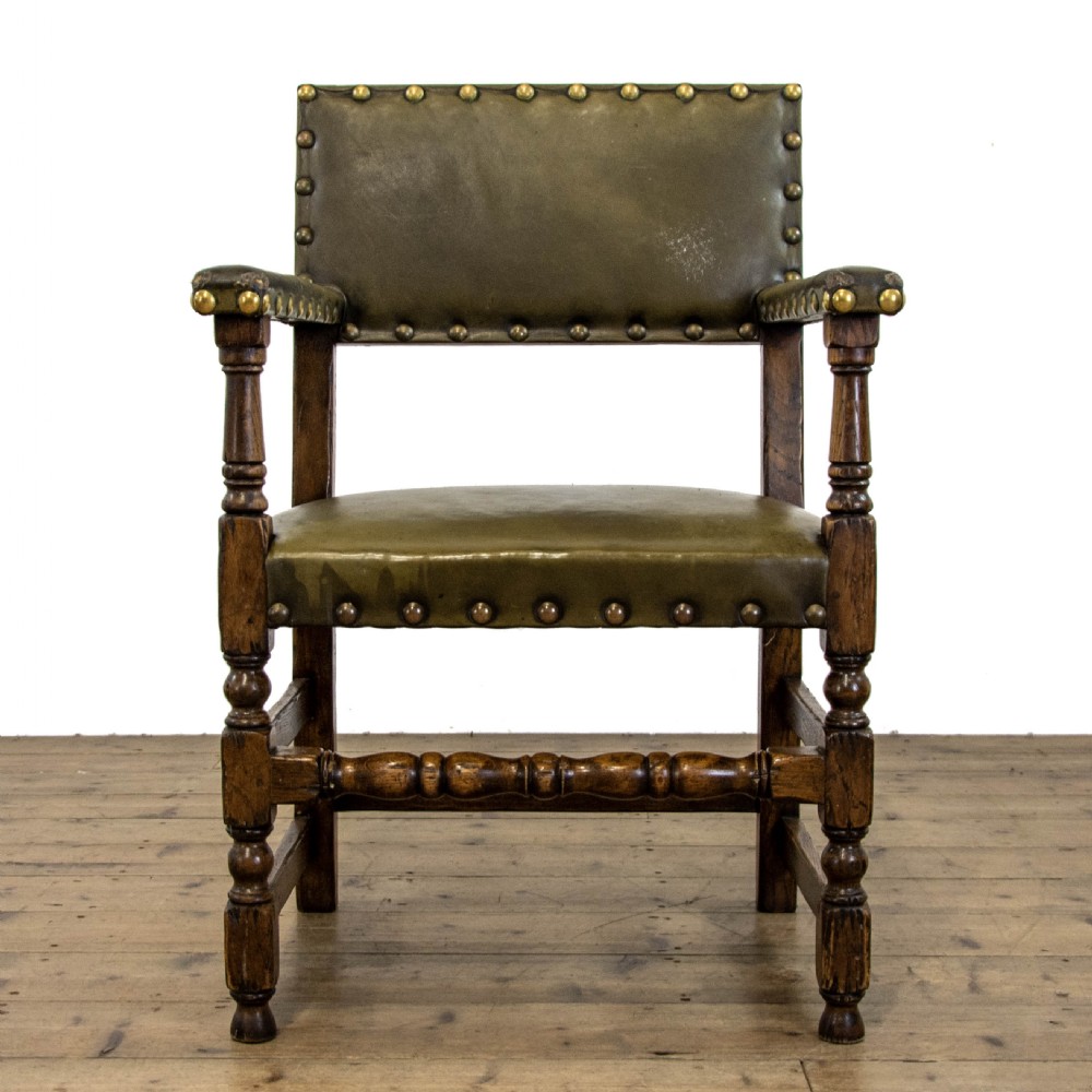 Oak Dining Table with Set of Eight Leather Dining Chairs View XI