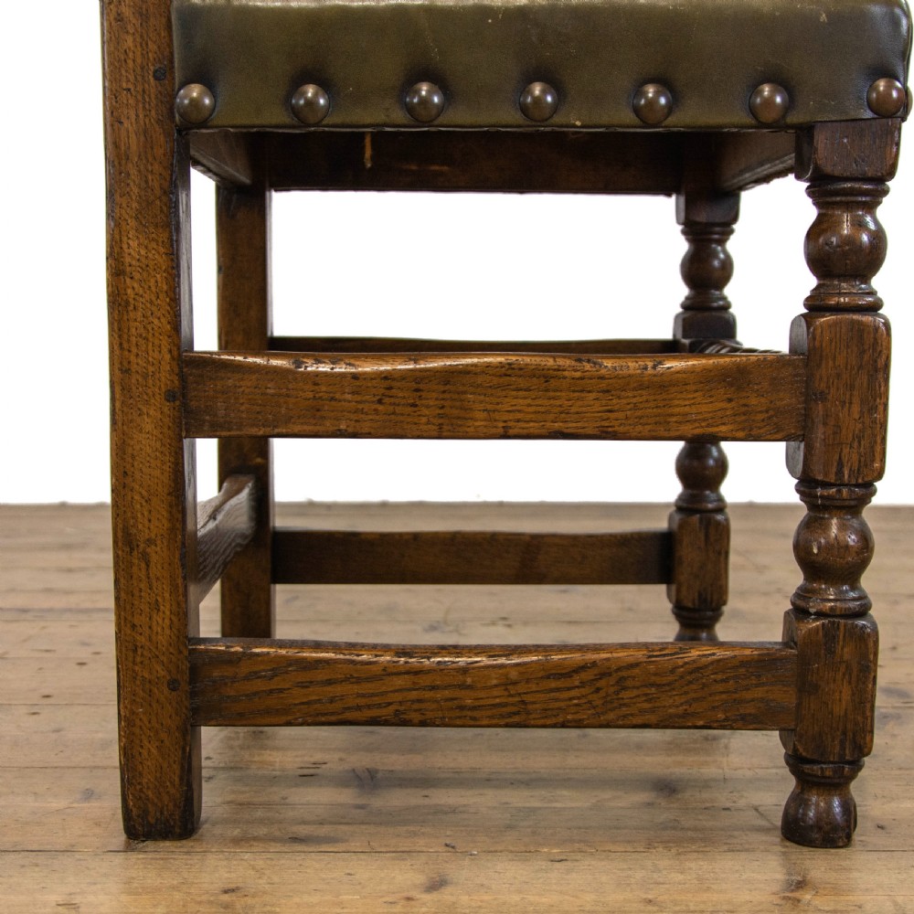Oak Dining Table with Set of Eight Leather Dining Chairs View XVII