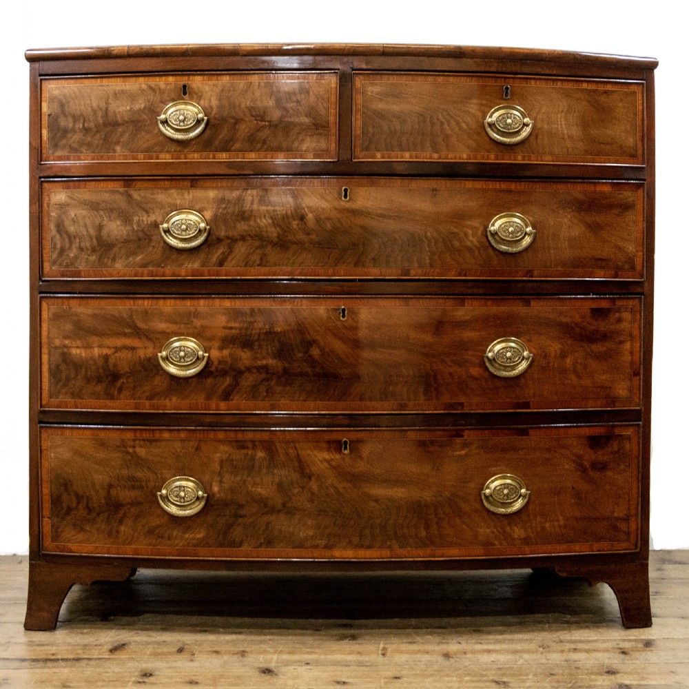 Georgian Mahogany Bow Front Chest of Drawers