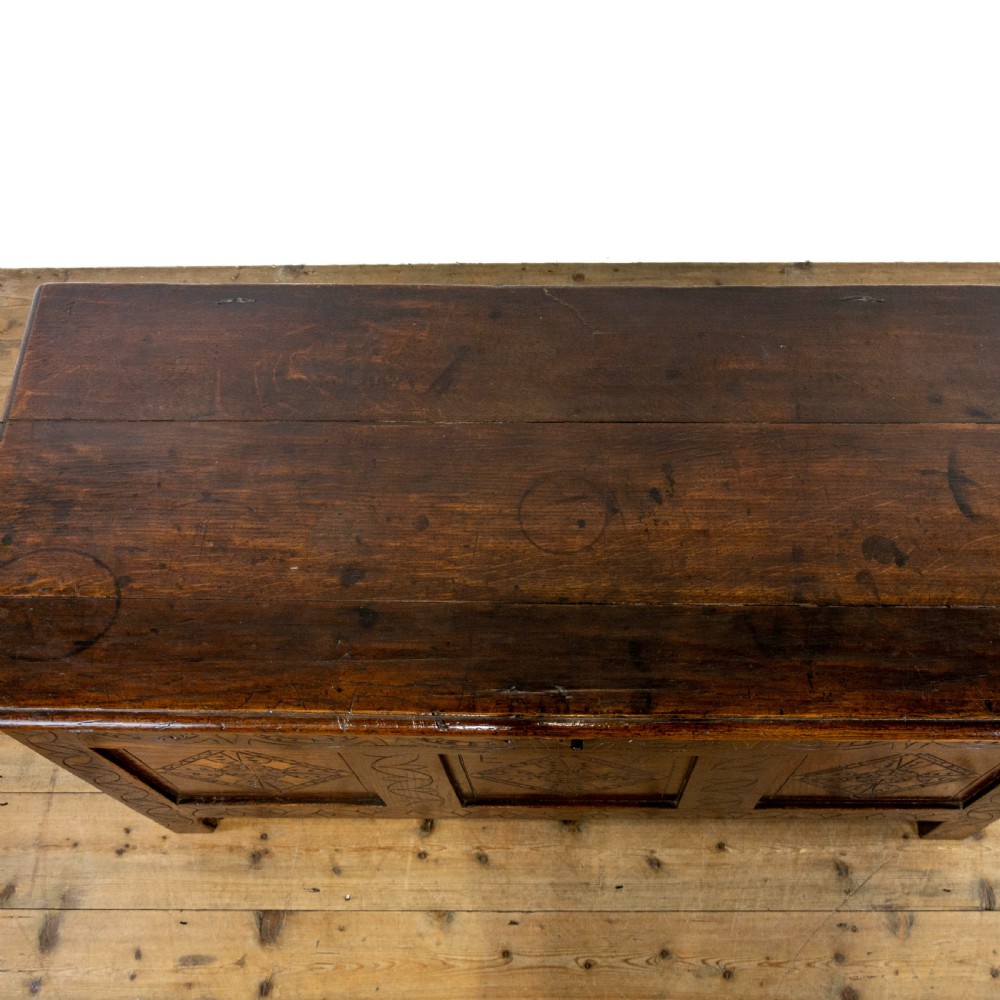 17th Century Antique Carved Oak Coffer View IV