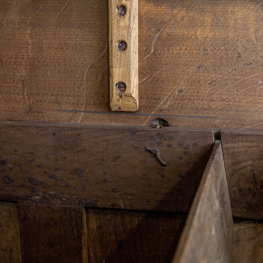 17th Century Antique Carved Oak Coffer View XI