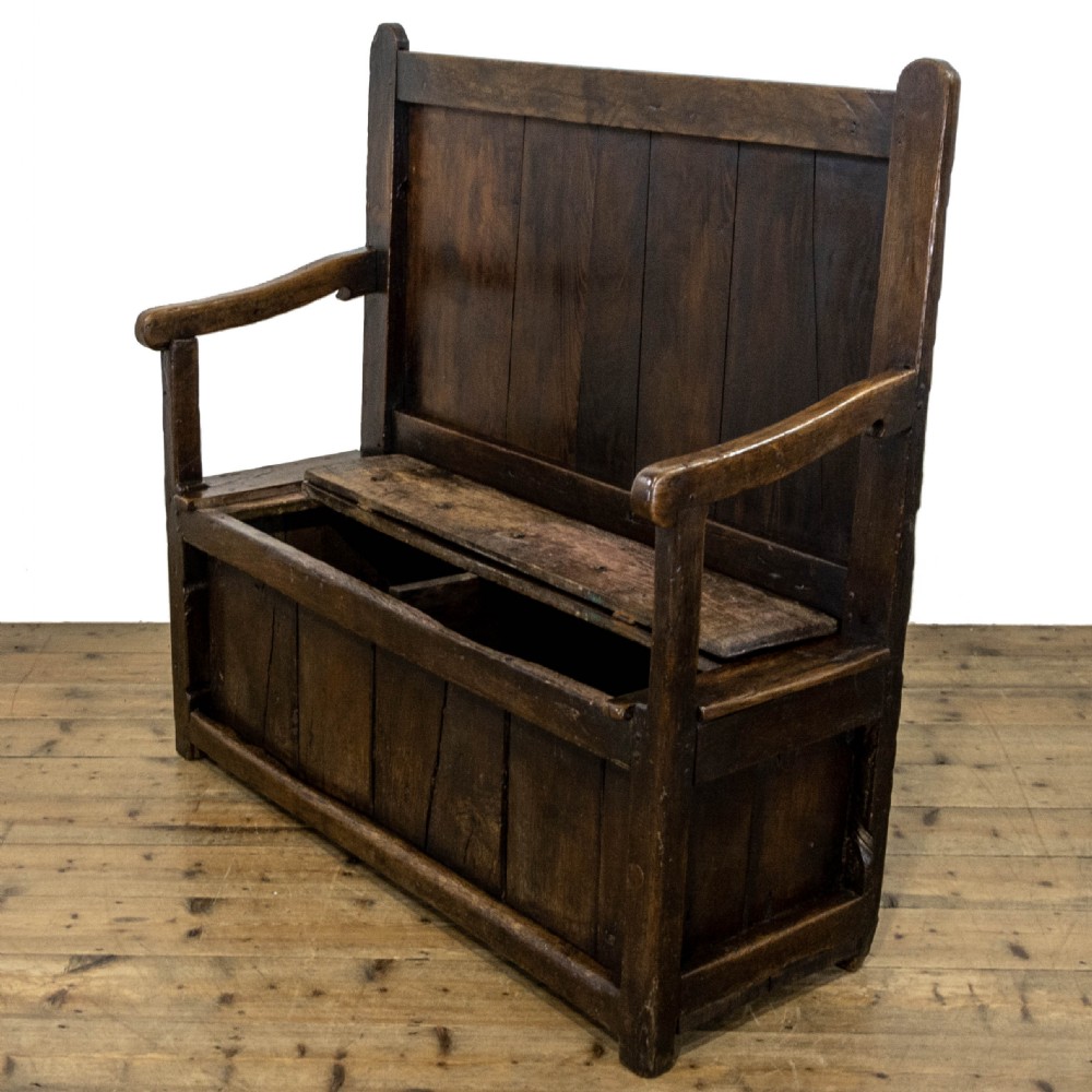 18th Century Antique Oak Settle View IV