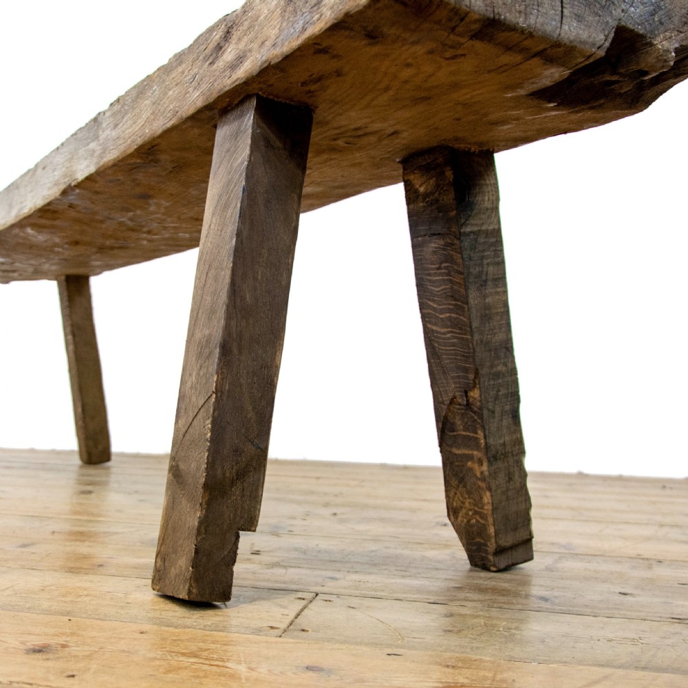 Rustic Antique Oak Pig Bench View VIII