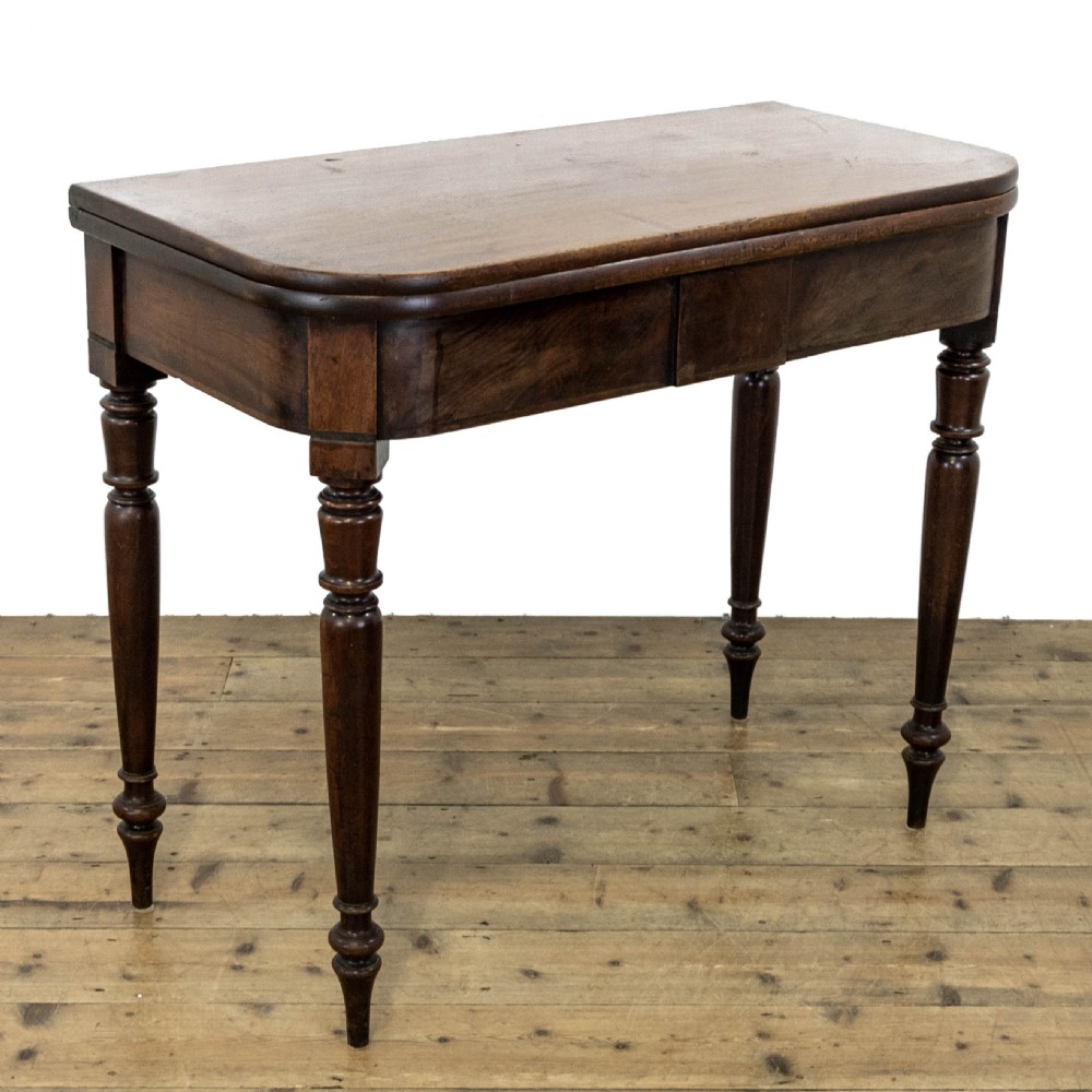 Antique Mahogany Fold Over Tea Table