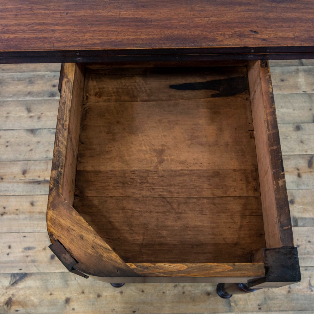 Antique Mahogany Fold Over Tea Table View VII