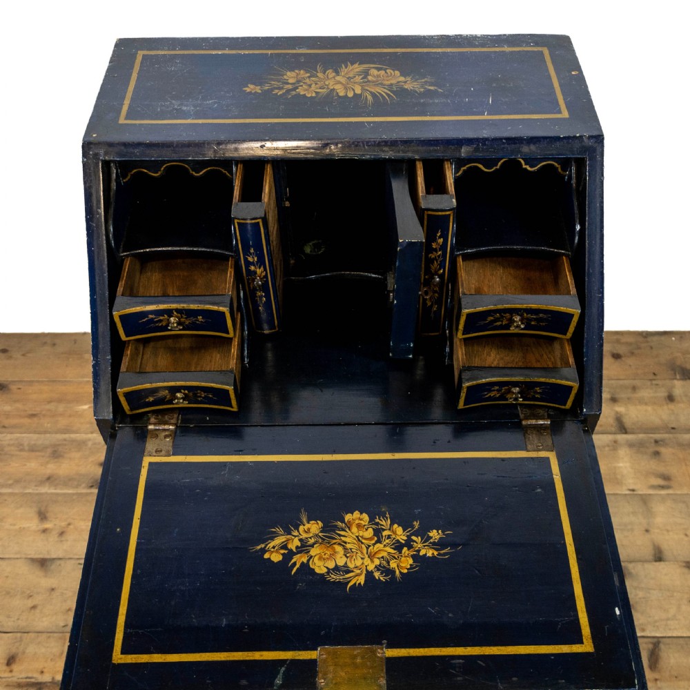 Antique Blue Japanned Chinoiserie Bureau View IV